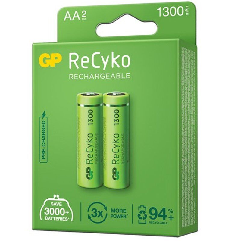 Gp Recyko 1300 Mah R6 AA Şarjlı 2'li Kalem Pil