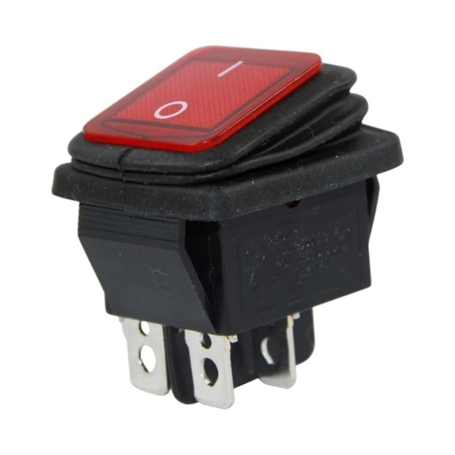 Ayt IC-104W-S Geniş Körüklü Işıklı Anahtar On Off 4 Pin 21x26mm 20 Amper Düğme Aç Kapa