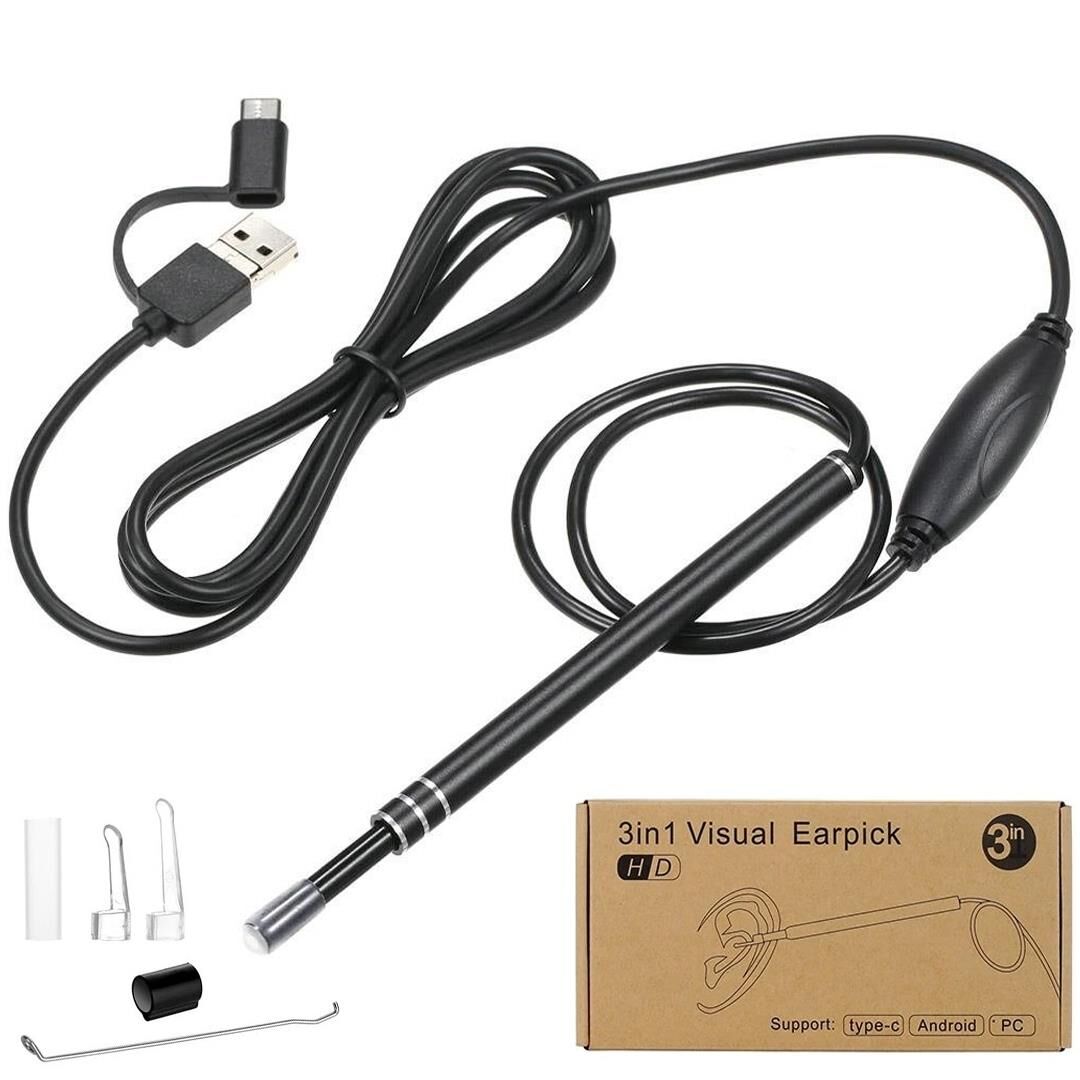 Ayt Sunup USB Kulak Muayene Endoskop Kamera Hs Görüntü 3 ü 1 Arada Kulak Temizleme Cep telefonu Tablet Pc Uyumlu