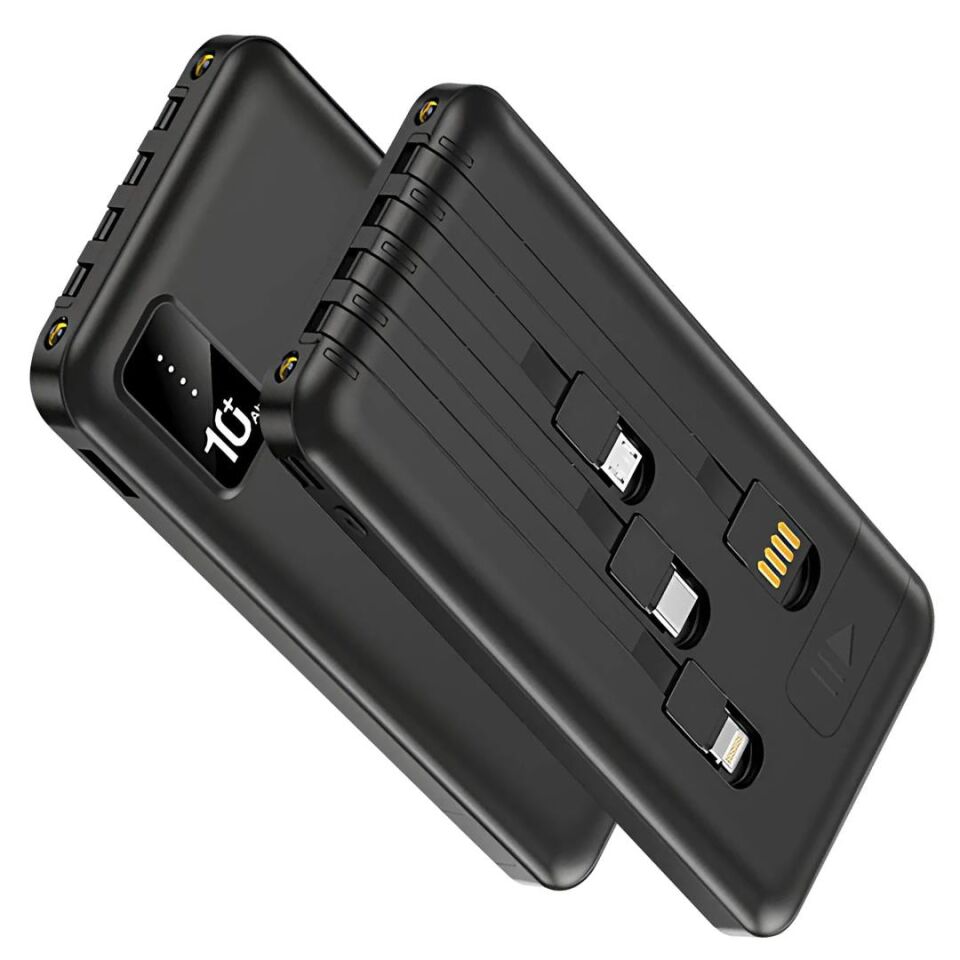 Powerway TX109 10.000Mah Kablolu Dijital Göstergeli Fenerli Powerbank Dahili Telefon Stand (MİCRO - TYPE C - LİGHTNİNG)