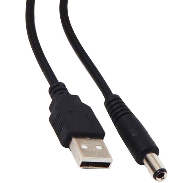Powermaster Usb Erkek to 5.5 2.5 Uç DC 80 Cm Çevirici Kablo Usbli Adaptör Ucu