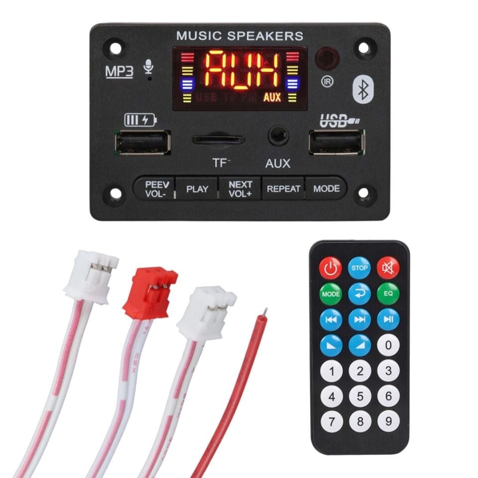 MAGICVOICE G018 USB/SD/BLUETOOTH-KUMANDA-2X40W ANFİ ÇIKIŞLI OTO TEYP ÇEVİRİCİ DİJİTAL PLAYER BOARD