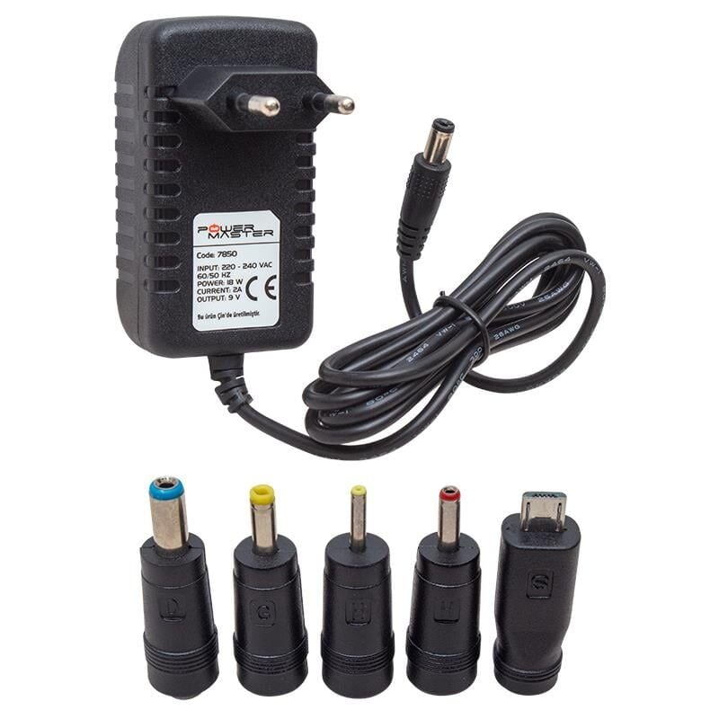 Powermaster PM-7850 9 Volt - 2 Amper 5 Uçlu Universal Tablet Pc Adaptörü