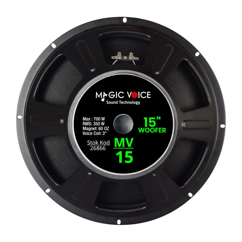 Ayt Magicvoice MV-15 Maks. 700 Watt Rms 350 Watt 15 İnç Siyah 38 Cm Woofer Yedek Hoparlör