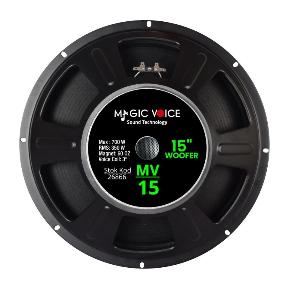 Ayt Magicvoice MV-15 Maks. 700 Watt Rms 350 Watt 15 İnç Siyah 38 Cm Woofer Yedek Hoparlör