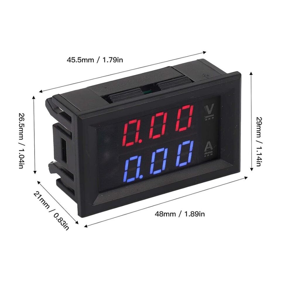 Powermaster IC278B Dijital Volt Ampermetre DC Pano Tip Voltmetre Voltaj Ölçüm Gösterge Cihazı