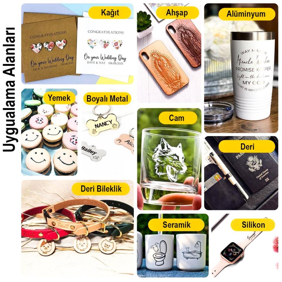 Ayt Daja DJ6 Lazer Gravür Baskı Kesim Oyma Makinesi Profesyonel Lazer İşleme Çözümü 80x80mm Çalışma Alanı Kesim Yakma