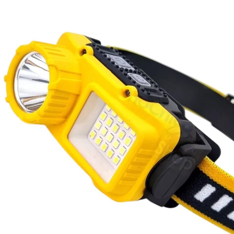 Ayt Powermaster S02 Sarı 10 Watt Sensörlü 1 Led 24 Smd Led 11 Işık Modlu Kamp Kafa Lambası Feneri
