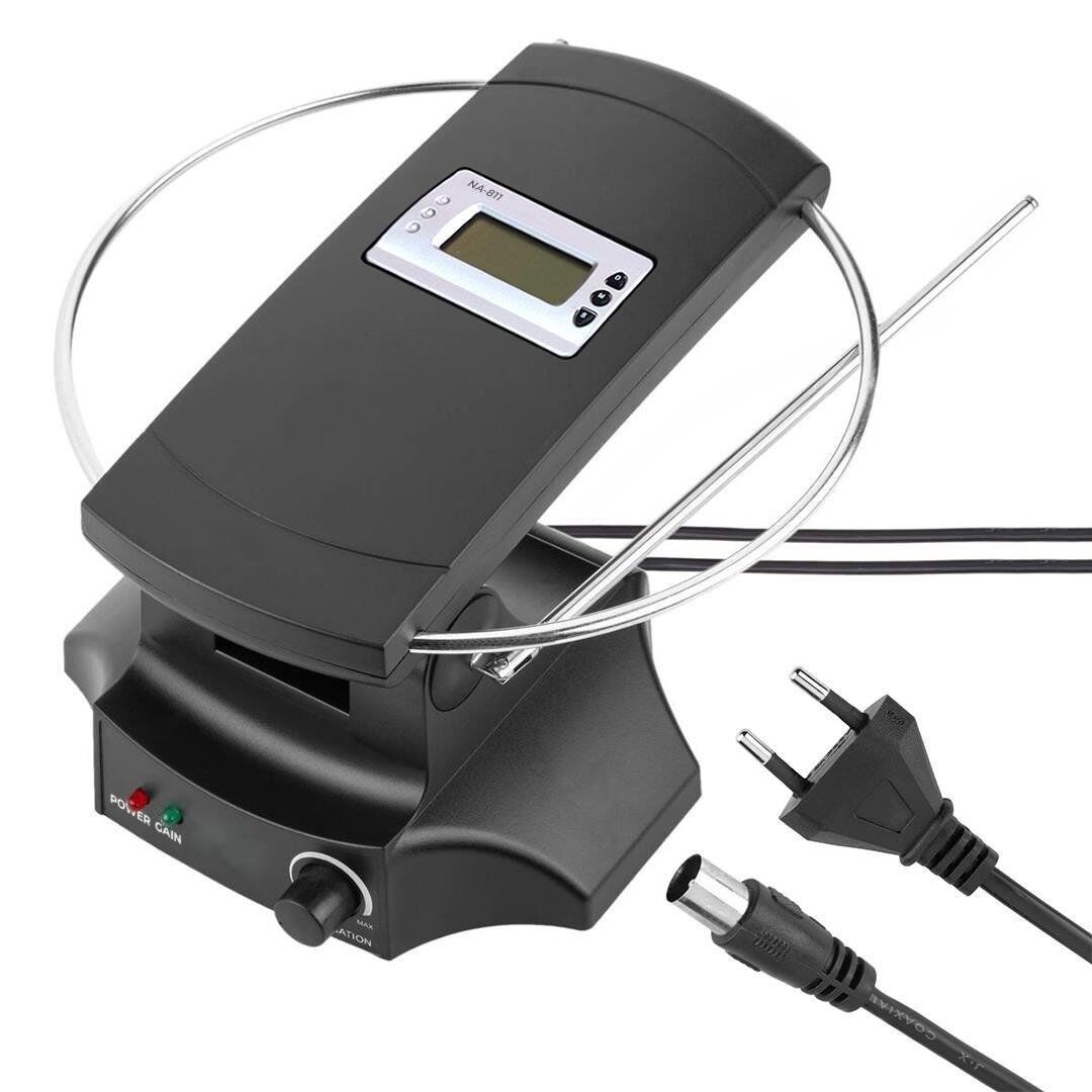 Powermaster SG-029A Saatli UHF VHF TV Üstü Anten İç Mekan TV Anteni Karasal Yükselticili Tüplü Tv Anteni