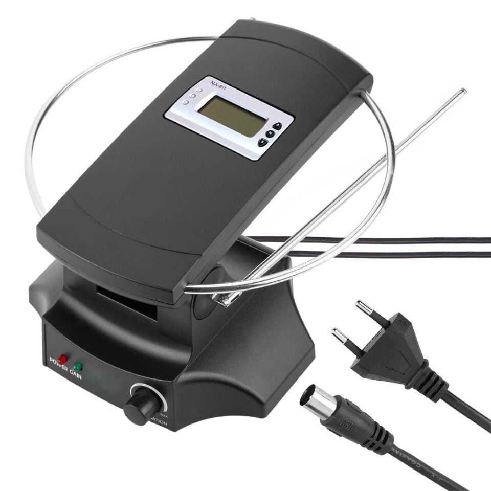 Powermaster SG-029A Saatli UHF VHF TV Üstü Anten İç Mekan TV Anteni Karasal Yükselticili Tüplü Tv Anteni