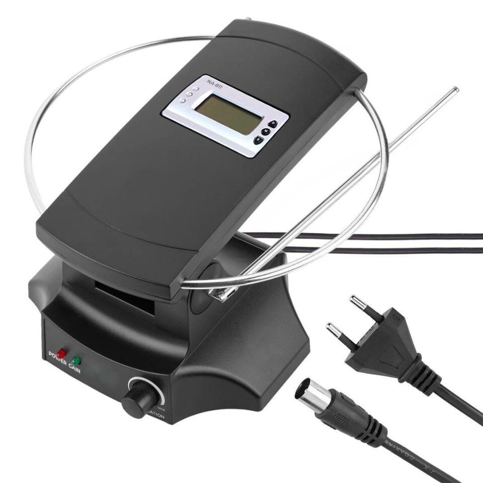 Powermaster SG-029A Saatli UHF VHF TV Üstü Anten İç Mekan TV Anteni Karasal Yükselticili Tüplü Tv Anteni