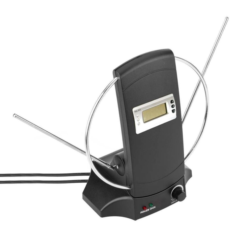 Powermaster SG-029A Saatli UHF VHF TV Üstü Anten İç Mekan TV Anteni Karasal Yükselticili Tüplü Tv Anteni