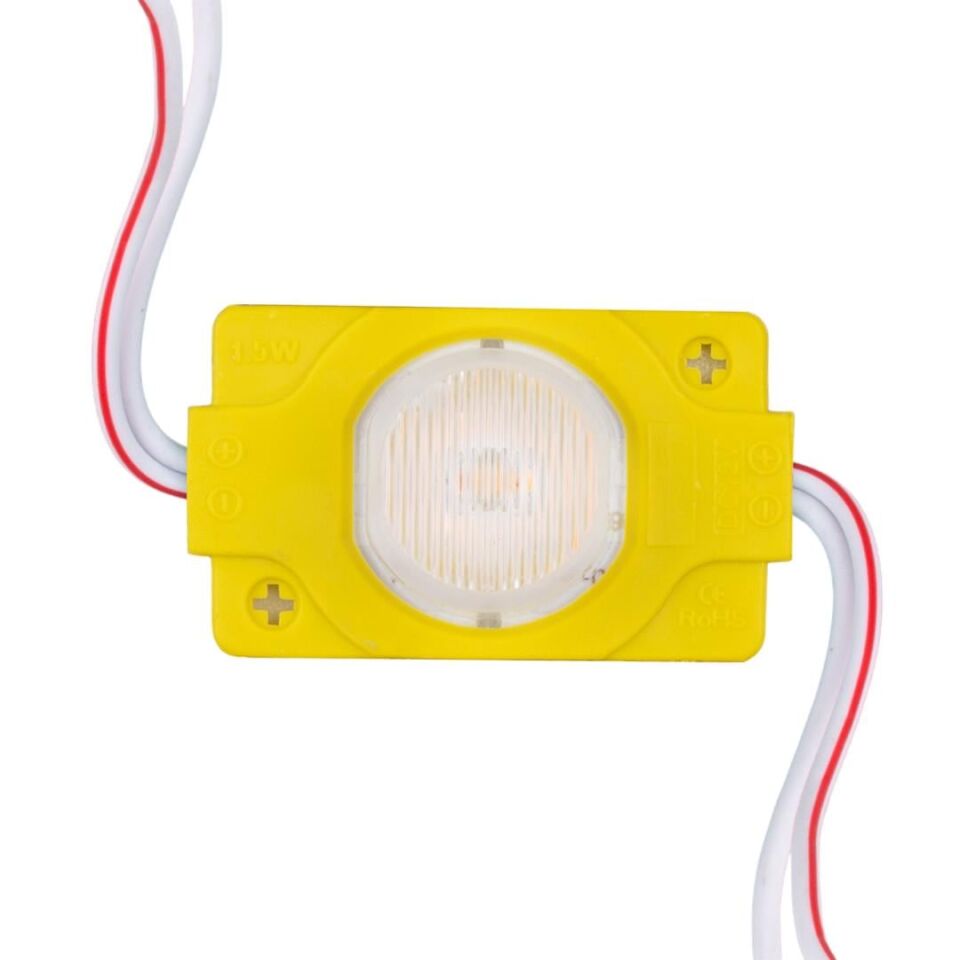 12 Volt 1.5 Watt LED Modül - Sarı Renk - 3030 Çip - 40X30 Mm