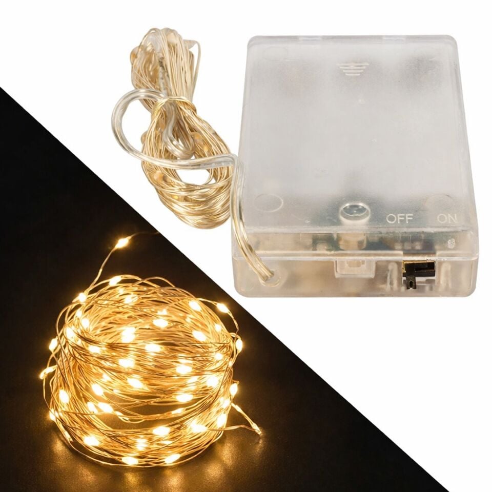 Ayt Powermaster 3xAA Pilli 4 Renkli Rgb Sabit 10 Metre Kablolu Bağ Led Aydınlatma Ağaç Süsleme Işığı