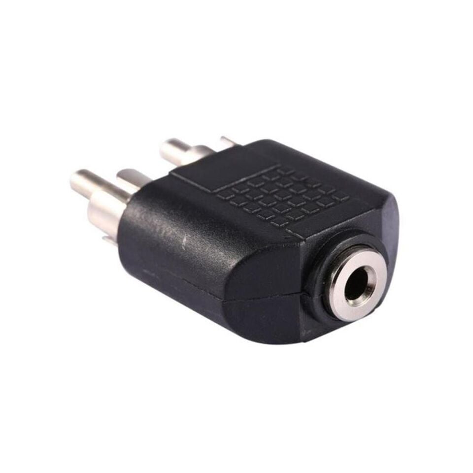 Ayt 3.5 Mm Stereo Dişi 2 Rca Erkek Çevirici Jack 2 Renkli Rca Ses Çıkışını 3.5 Mm Kulaklık Çıkışına Dönüştürücü