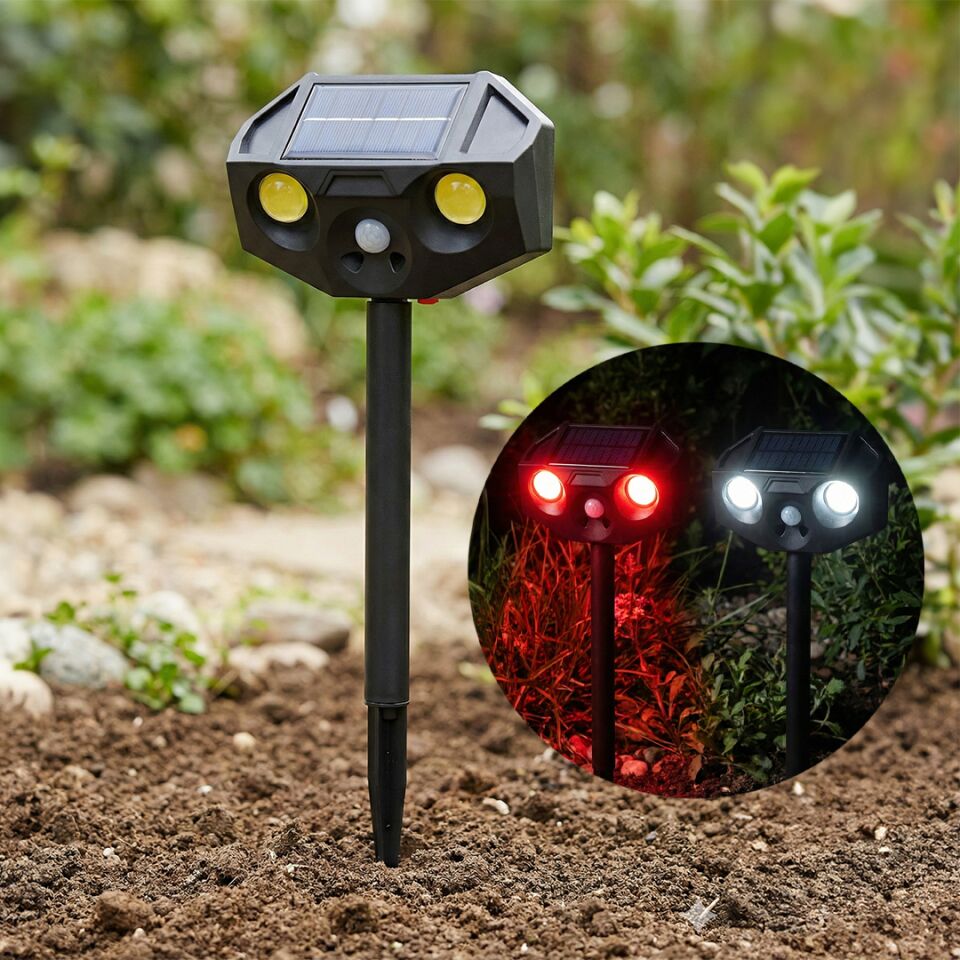 Powermaster PM-29074 Beyaz Ve Kırmızı Renkli Hareket Sensörlü Solar Bahçe Aydınlatması