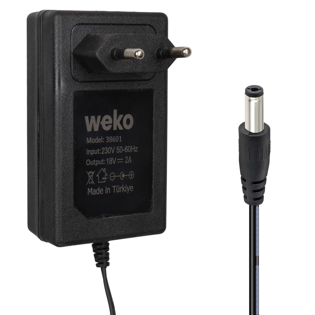 Weko WK-38601 18 Volt - 2 Amper 5.5*2.5 Mm Uçlu Yerli Üretim Priz Tipi Adaptör