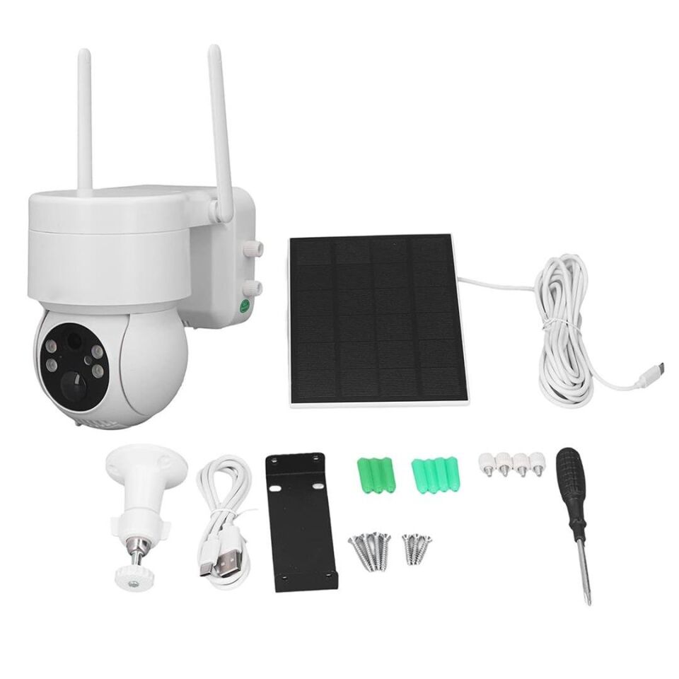Ayt Powermaster PM-26196 Solar Güneş Panelli Dış Mekan Wifi Kamera İp Kamera 4 MP 1080P Icsee Telefondan İzlenebilir