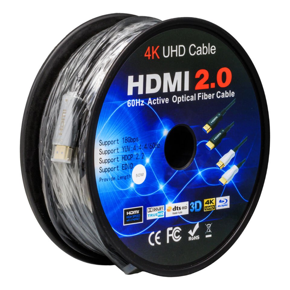 Powermaster Örgülü Çipsetli 50 Metre HDMI Kablo Hazır Kablo Bilgisayar Uydu Cihazı Lcd Led Tv Monitör Kablosu