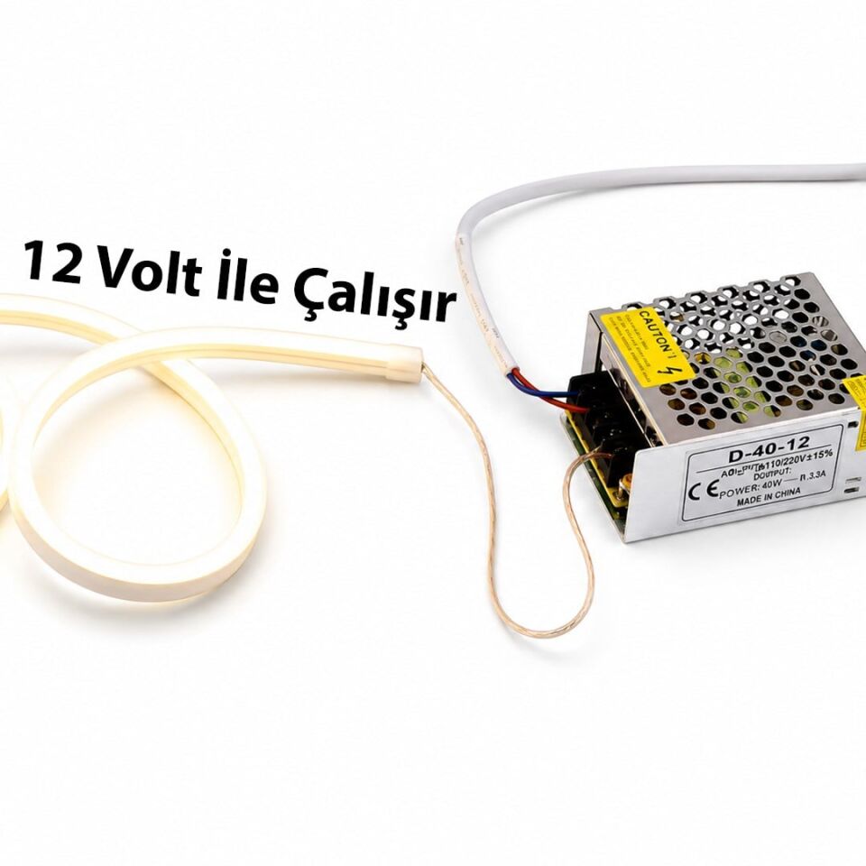 Powermaster PM-5291 Silikon Kaplama 12 Volt 100 Metre Mor Neon Led Şerit Aydınlatma