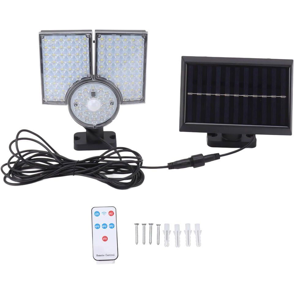 Powermaster Pm-22309 Solar Güneş Enerjili Aydınlatma Lamba Bahçe Aydınlatması Kumandalı Sensörlü Sokak Lambası