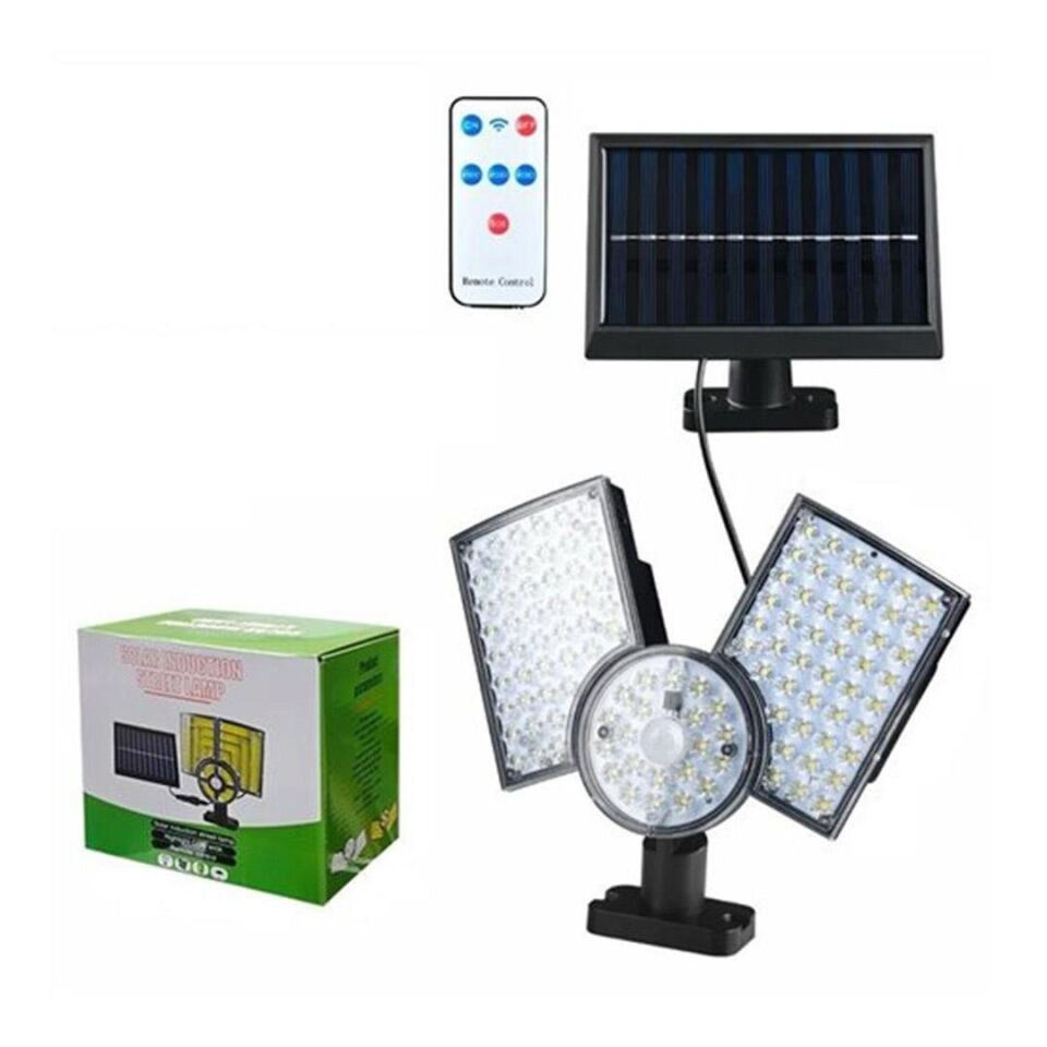 Powermaster Pm-22309 Solar Güneş Enerjili Aydınlatma Lamba Bahçe Aydınlatması Kumandalı Sensörlü Sokak Lambası