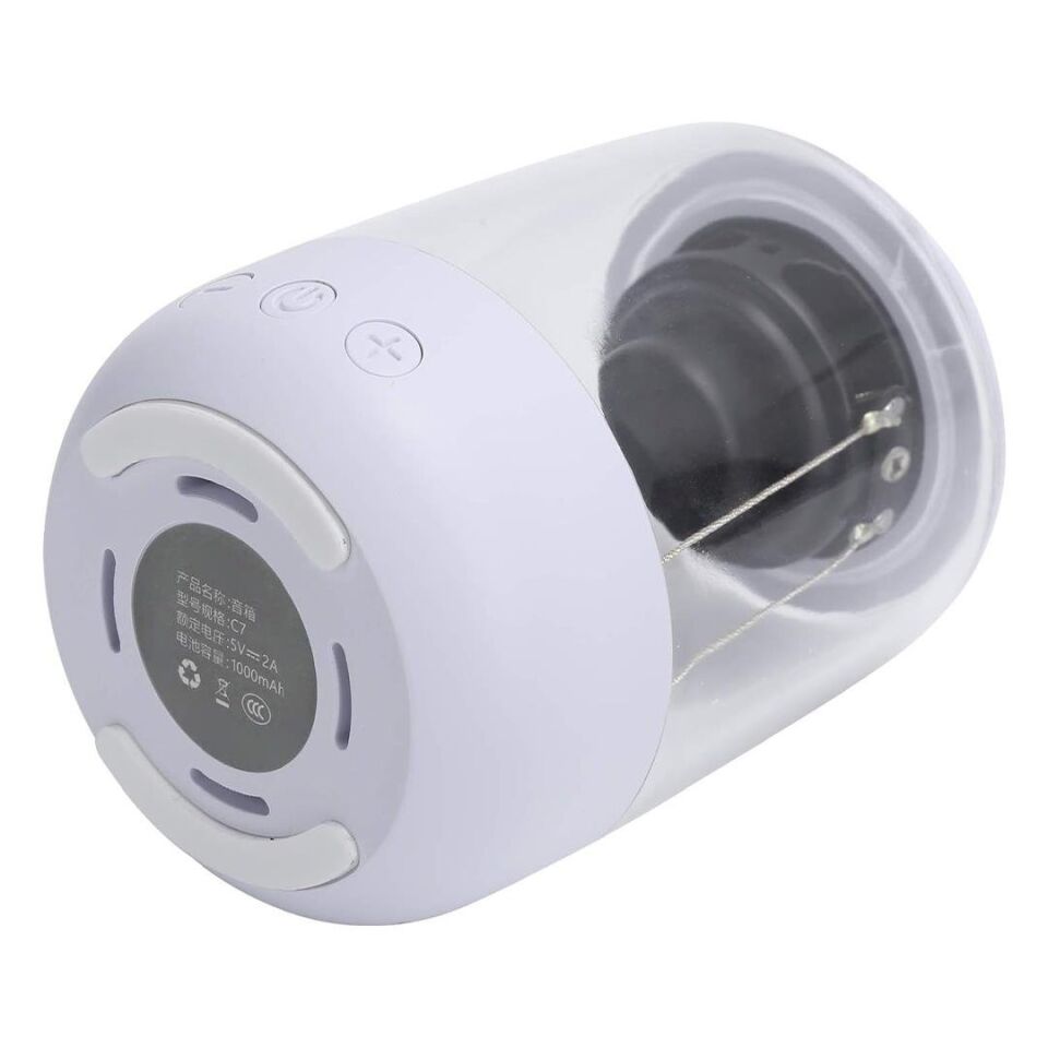Magicvoice MV-24696 600 Mah Taşınabilir RGB Mikrofonlu Aux-TF-Bluetooth 3 Watt Hoparlör (Beyaz)