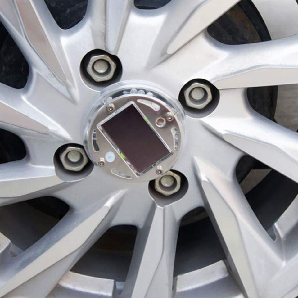 Ayt Sunup Led Işıklı Araba Tekerlek Göbek Kapağı 12 Led 4 Renk 6.5x6.5x4.5cm Oto Jant Ortası Kapak