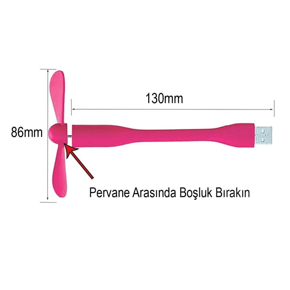 Powermaster PM-20579 Taşınabilir Esnek Usb Mini Fan Vantilatör Powerbank Laptop Notebook Usb Uyumlu