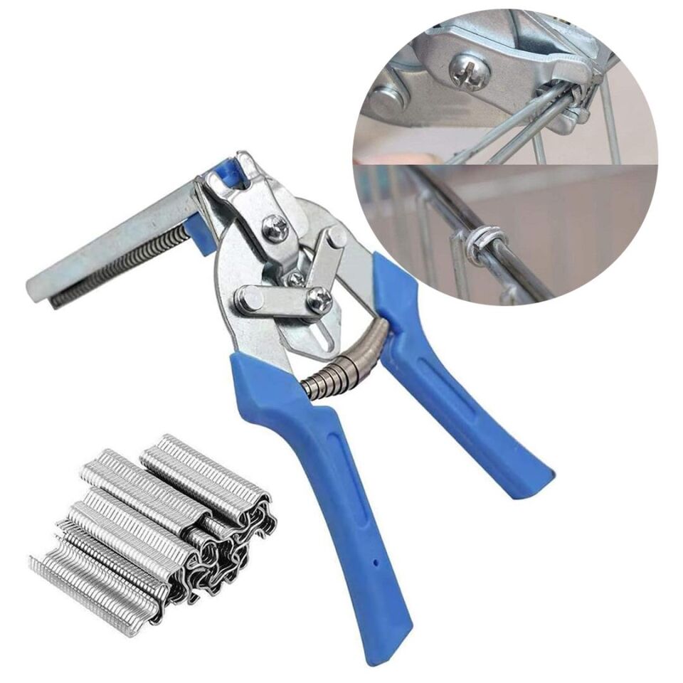 Powermaster PM-20535 Bükümlü Halka Pense Zımba Tipi Pense 600 Adet Klipsli