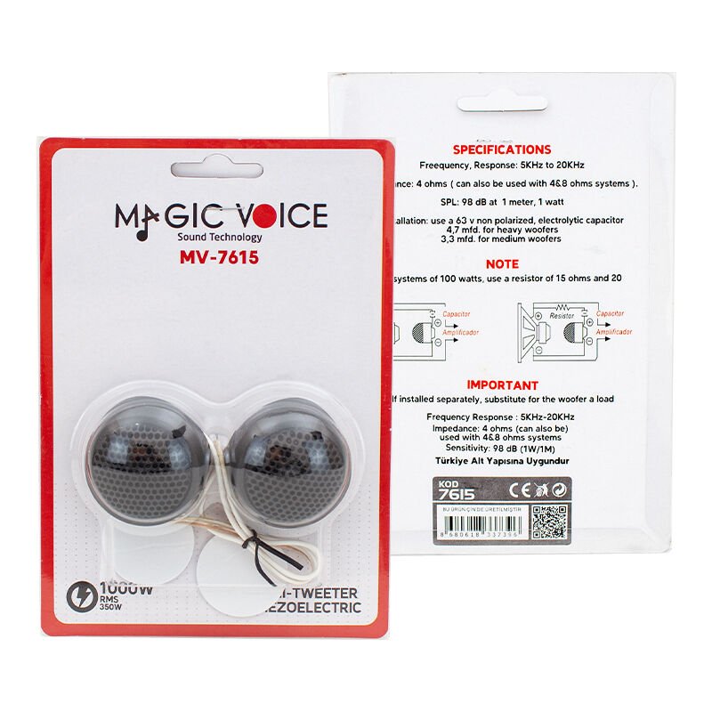 MagicVoice MV-7615 Tweeter Tiz Hoparlör 100 Watt 4 Ohm Oto Tweeter