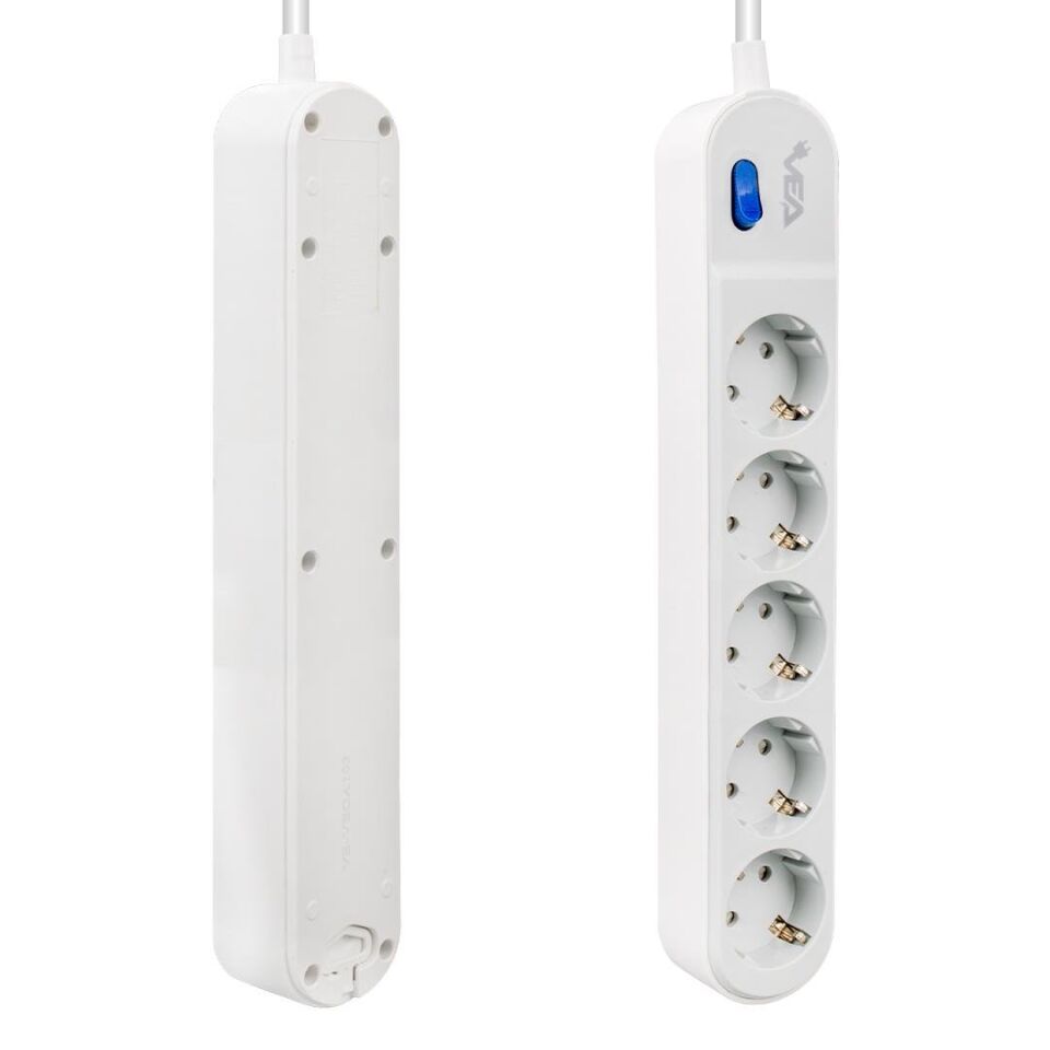 Vea VE-VEGA105 Grup Priz Uzatma 5 Li Priz 1.5 Metre 3500 Watt 16 Amper Isıya Dayanıklı Akım Korumalı Priz