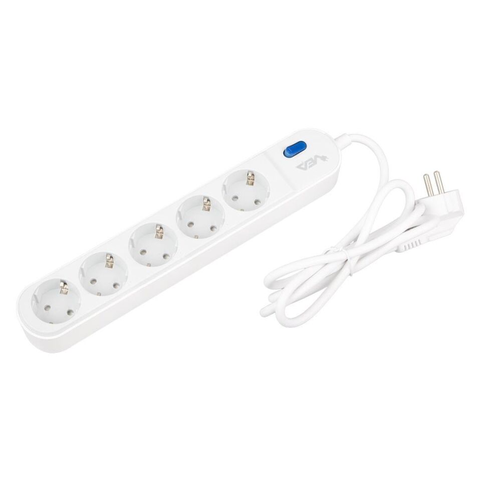 Vea VE-VEGA105 Grup Priz Uzatma 5 Li Priz 1.5 Metre 3500 Watt 16 Amper Isıya Dayanıklı Akım Korumalı Priz