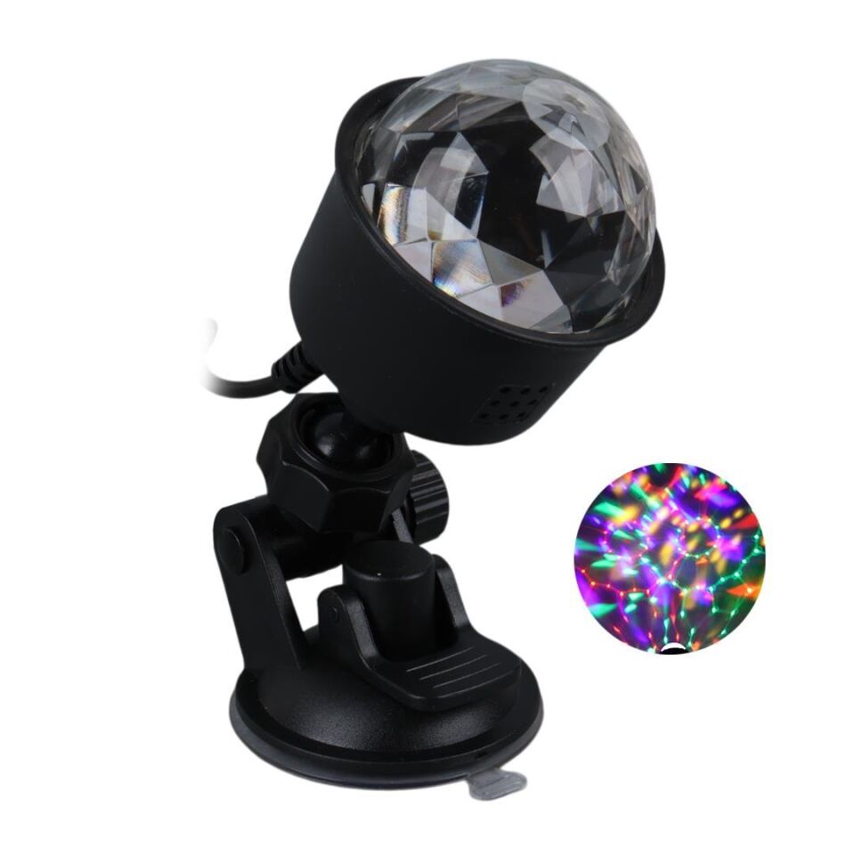 Ayt Ledx AL-KX-6889 Projeksiyon Atmosferli Usbli 4 Watt Sihirli Rgb Led Disko Topu Seyyar Disko Işık Aydınlatma