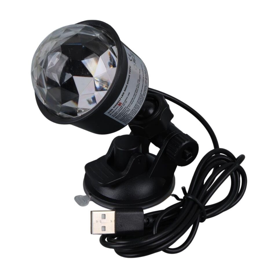 Ayt Ledx AL-KX-6889 Projeksiyon Atmosferli Usbli 4 Watt Sihirli Rgb Led Disko Topu Seyyar Disko Işık Aydınlatma