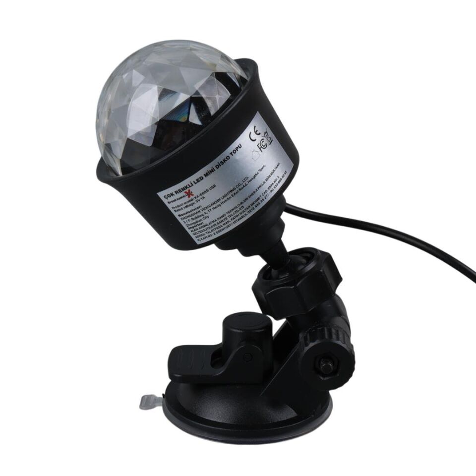 Ayt Ledx AL-KX-6889 Projeksiyon Atmosferli Usbli 4 Watt Şarjlı Sihirli Rgb Led Disko Topu Seyyar Disko Işık Aydınlatma