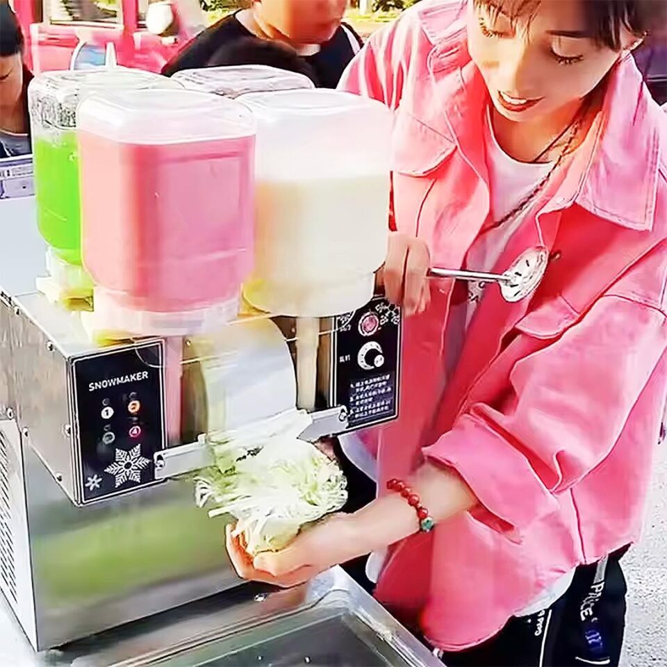 Ayt Jwbetter Kokteyl Milkshake Buz Kar Yapma Makinesi Ticari 4 Renkli Soğuk Makinası AC220V ZB-XBJ124FZ