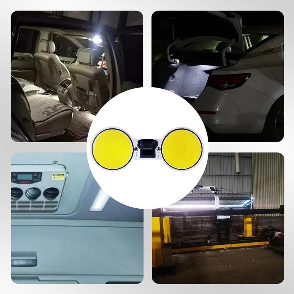 Ayt Powermaster PM-26415 Cob Led Araç Oto Tavan Bagaj Aydınlatma Dc 10-48 Volt 2 Li 200x80mm İç Aydınlatma