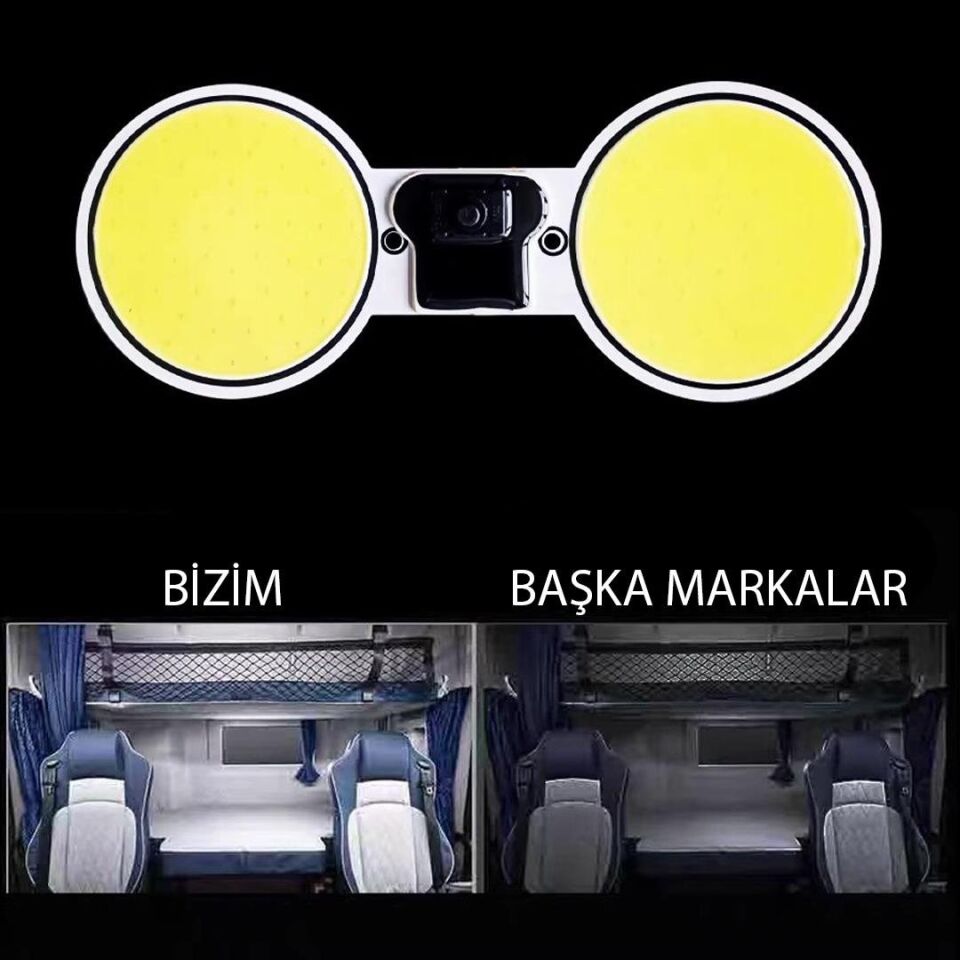 Ayt Powermaster PM-26415 Cob Led Araç Oto Tavan Bagaj Aydınlatma Dc 10-48 Volt 2 Li 200x80mm İç Aydınlatma