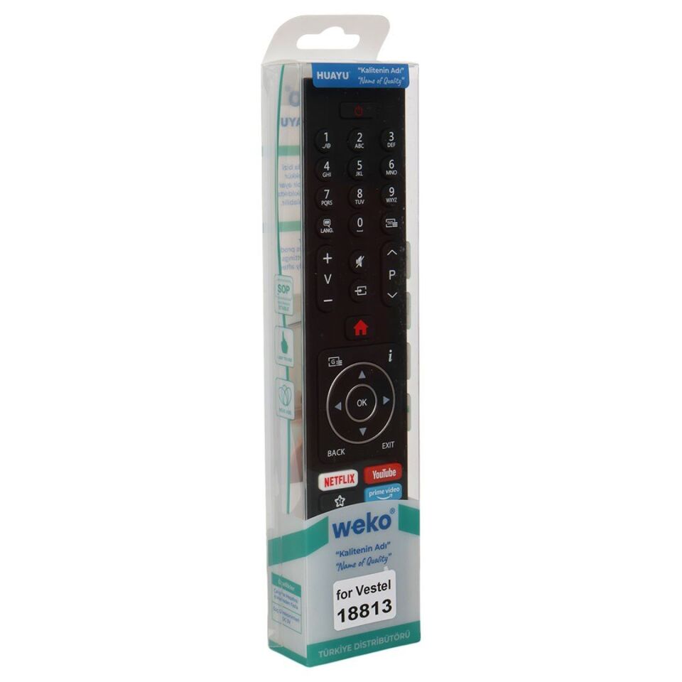 Weko Vestel RC43135P Netflix-Youtube-Prime Video Tuşlu LCD Led TV Kumanda