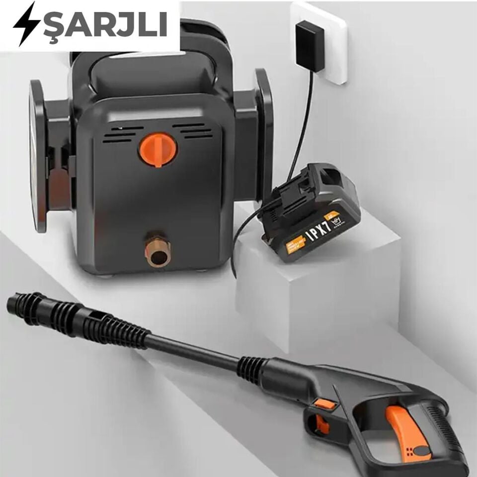 Powermaster PM-24688 Pratik Yüksek Basınçlı Araç Oto Yıkama Makinesi Kovadan Su Çekme Özellikli