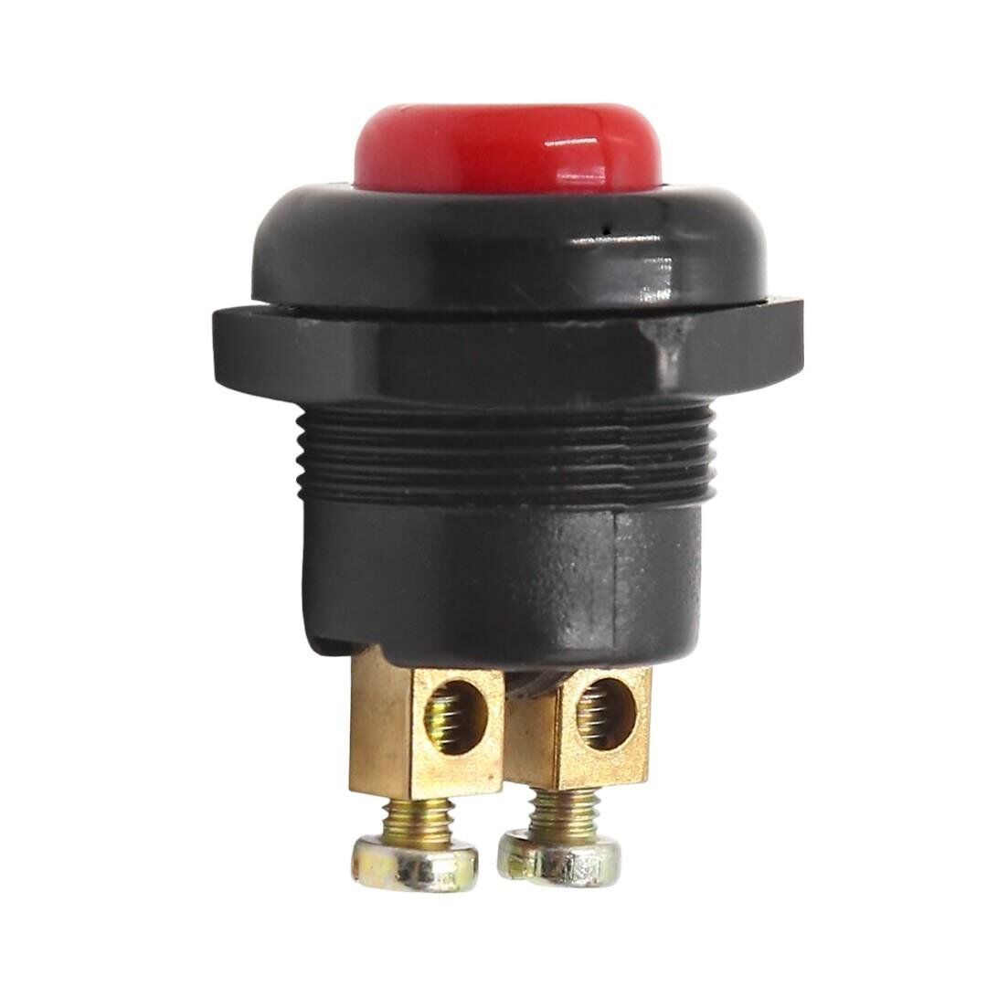 Ayt IC-180A-1 Plastik 22 Mm Kırmızı Metal Marş  Korna Butonu Bas Çek Buton Düğme 2 Pinli