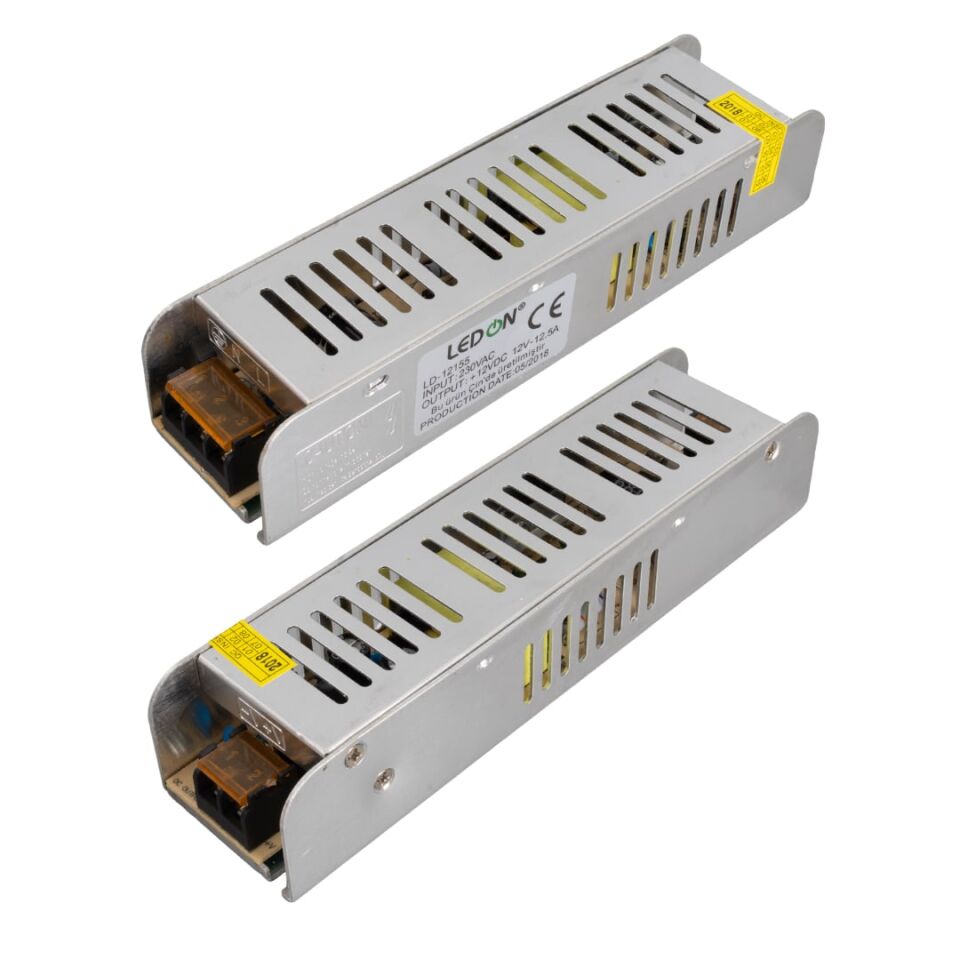 Ledon LD-12155 DC 12 Volt 12.5 Amper Slim Boy Metal Kasa Adaptör