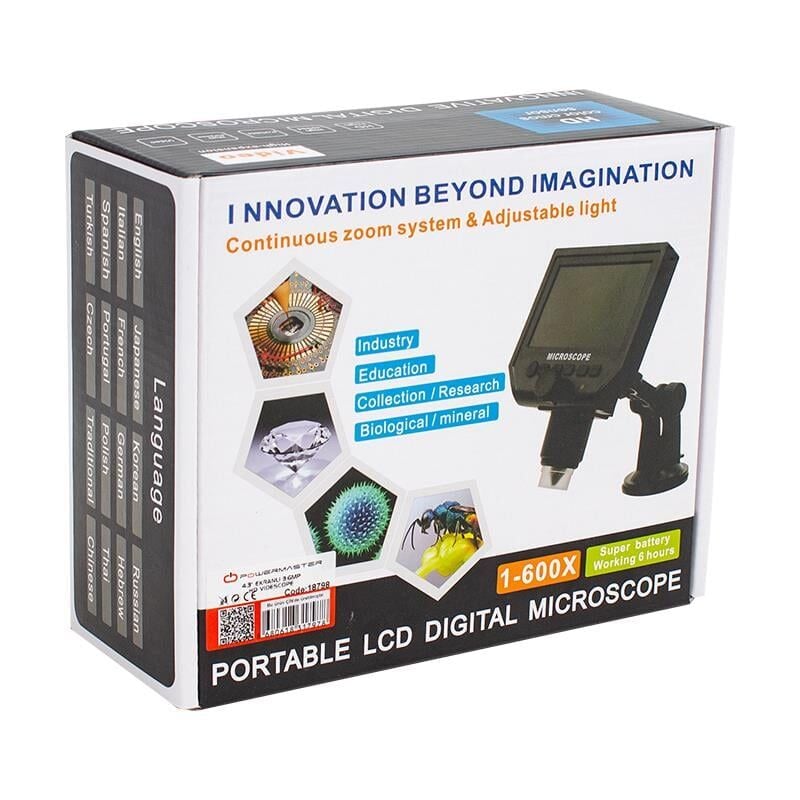 Powermaster PM-18798 4.3 İnç Lcd Kendinden Ekranlı 3.6 MP Taşınabilir HD Dijital Mikroskop Hassas İş Tamirci Mikroskop