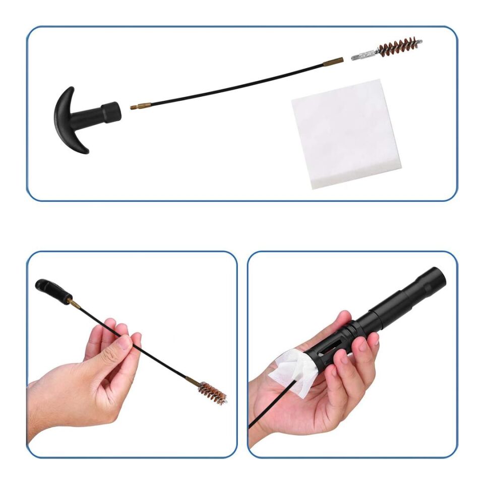 Ayt Sunup SN-25890 Çantalı Tabanca Temizleme Kiti Silah Temizleme Çubuğu Harbi