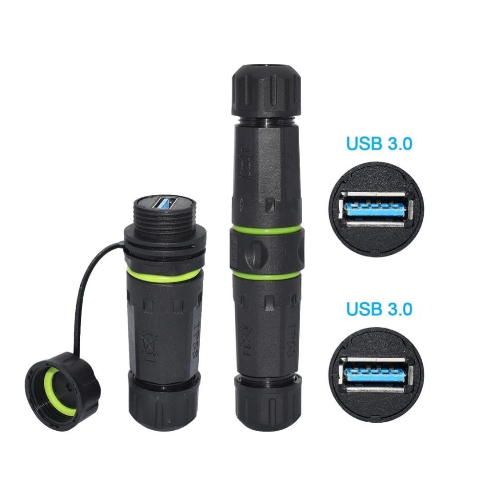 Powermaster RJ45 Dişi Konnektör Su Geçirmez İnternet Soket Girişli Konnektör Ethernet Kablo Ucu