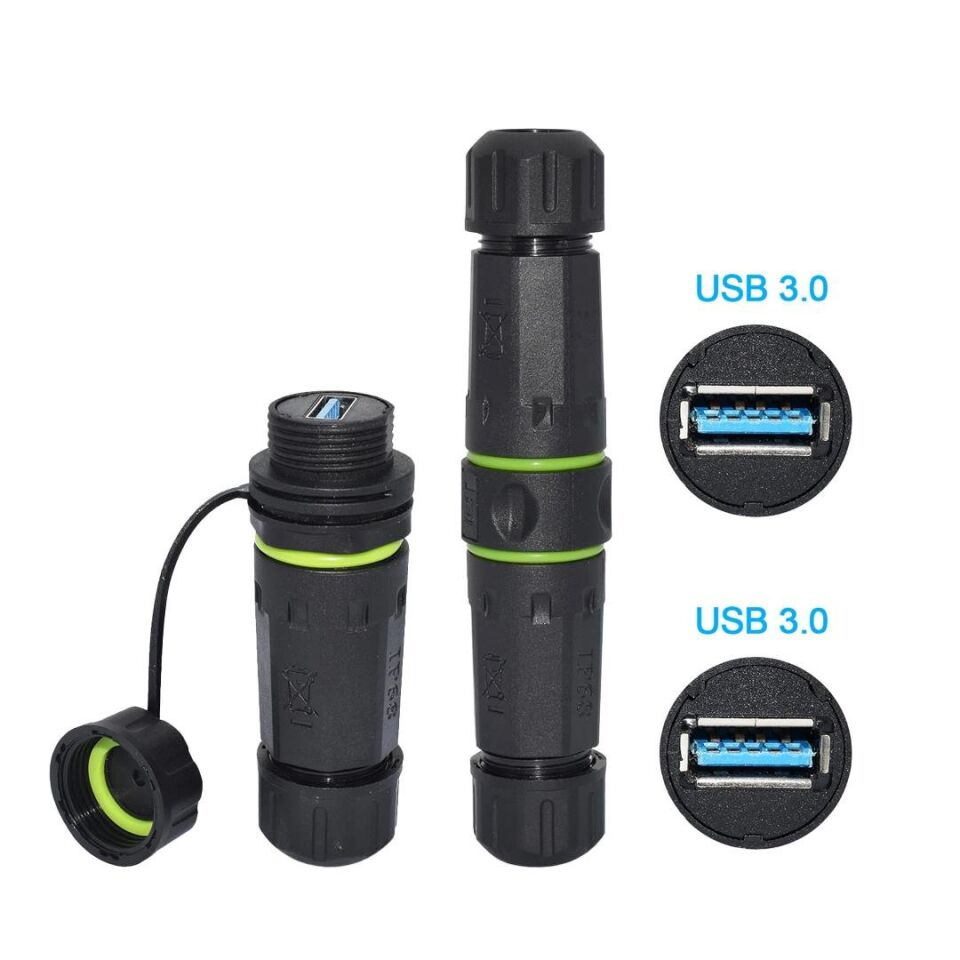 Powermaster RJ45 Dişi Konnektör Su Geçirmez İnternet Soket Girişli Konnektör Ethernet Kablo Ucu