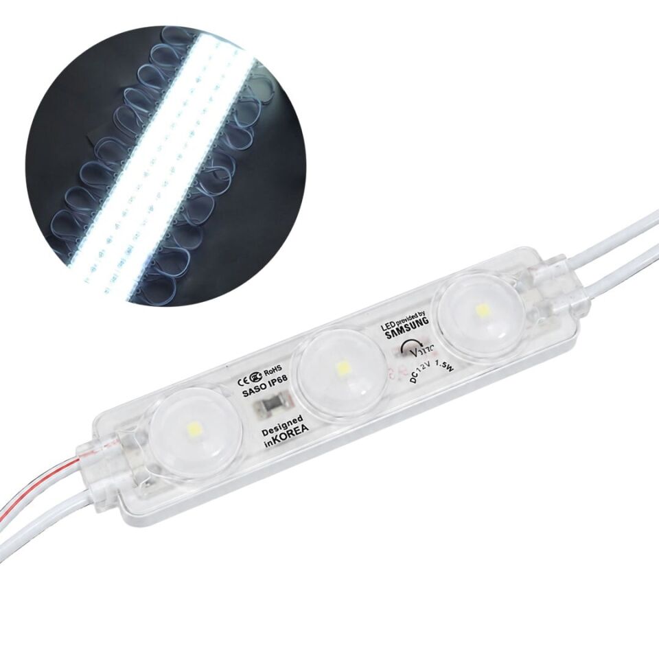 Powermaster 7516 75X15mm DC 12V 1.5W Soğuk Beyaz Modül LED IP68
