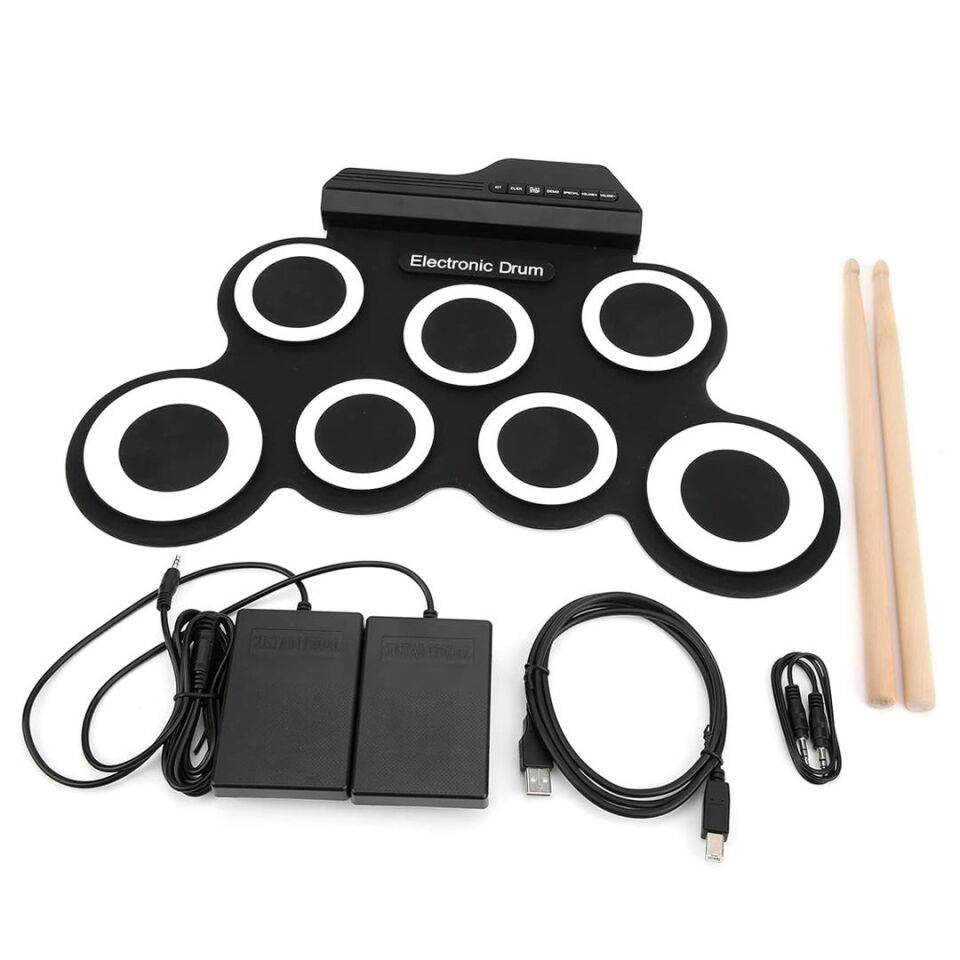 Ayt Magicvoice G3002 Elektronik Bateri Roll UP Davul Matı Kiti 7 Ped Elektro Baterisi Davul Seti Müzik Aleti