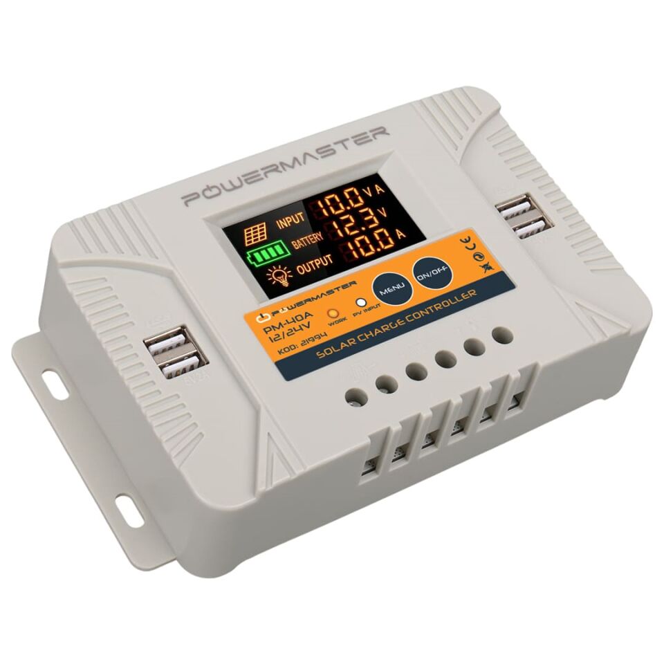 Powermaster Pm-40A 12-24 Volt 40 Amper Şarj Regülatörü Solar Güneş Enerjisi Kontrol Cihazı